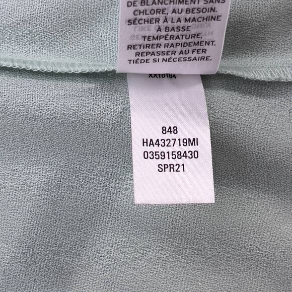 Halogen Twist Neck Sleeveless Top Womens S Mint Green Keyhole Ruffle Back Zipper - Picture 6 of 7